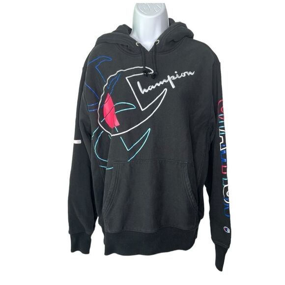 Champion L Reverse Weave Heavyweight Graphic Hooded Sweatshirt - Picture 2 of 8